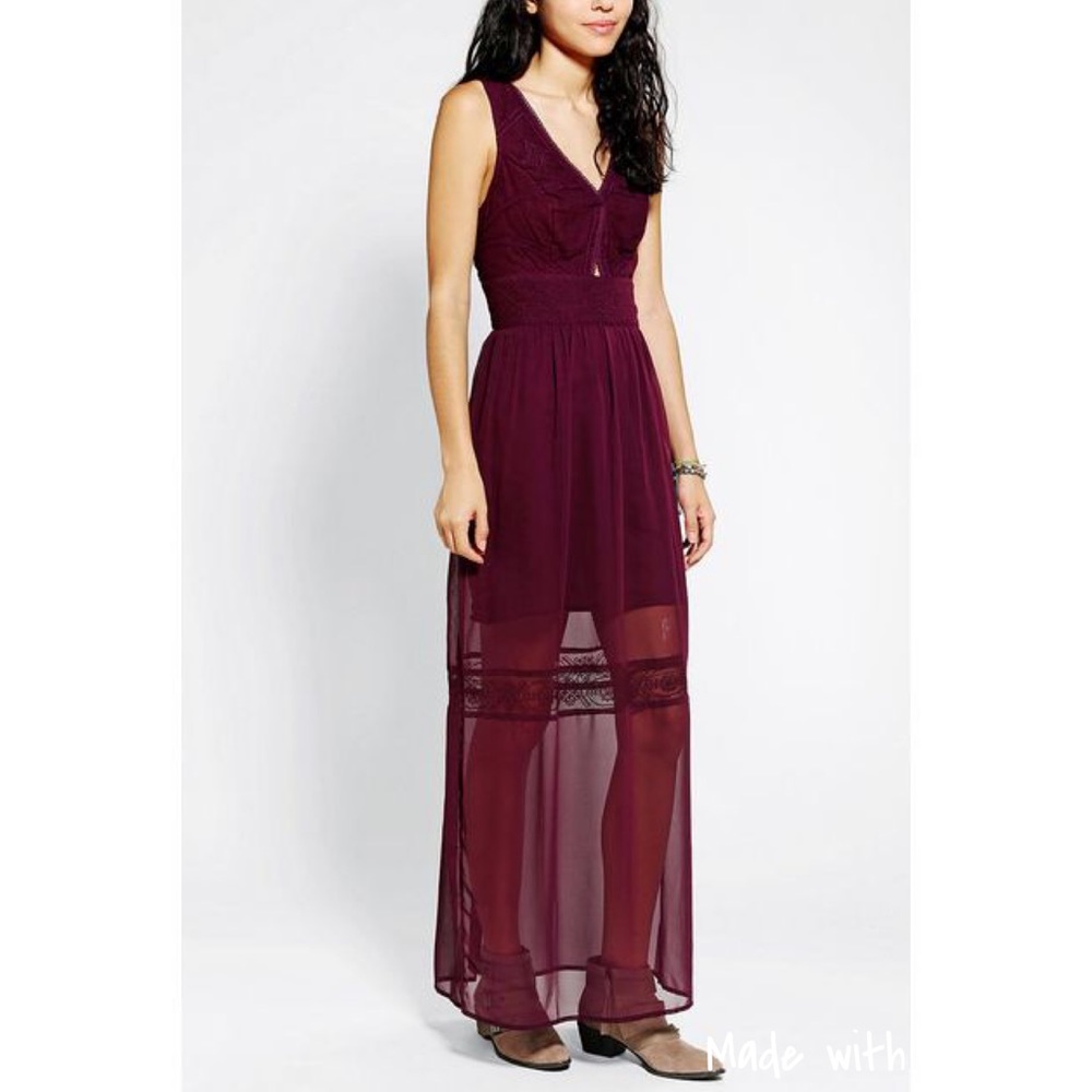 Kimchi Blue Cut Out Lace Maxi Dress